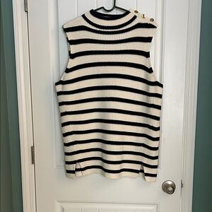 LOFT Monochrome Striped Knit Top
